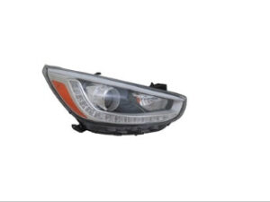 Hyundai Accent Headlight Halogen Headlight Passenger Side W/ Led Accent Projector Type Sedan/Hatchback 2014-2017 Capa