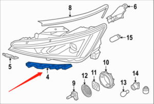 Hyundai Elantra Lower Outer Head Light Bracket Driver Side 2019-2020