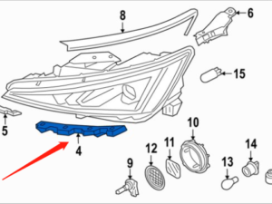 Hyundai Elantra Lower Outer Head Light Bracket Passenger Side 2019-2020