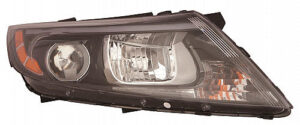 Kia Optima Headlight Halogen Headlight Passenger Side Without Led For Ex/Lx Usa Built Black Bezel 2014-2015