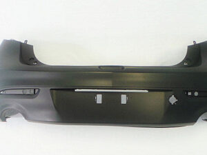 Mazda Mz Bumper Cover Rear Bumper Primed With Dual Exhaust Without Spoiler Holes For 2.3L/2.5L Hatchback Models 2010-2013