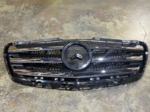 Mercedes Sprinter Front Grille Matte Black Without Outer Frame W/ Chrome Bars 25-3500 2014-2018