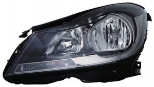 Mercedes C-Class Headlight Halogen Headlight Driver Side Black Bezel C250/C350/C63-Amg 2012-2015 C300 2012-2014
