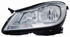 Mercedes C-Class Headlight Halogen Headlight Driver Side Chrome Bezel C250/C250/C300 12-14 C63-Amg(4 Door) 12-14/2 Door 13-15 Capa