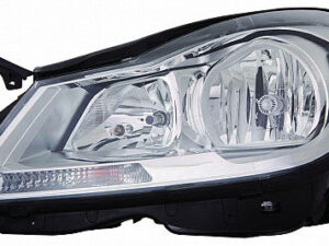 Mercedes C-Class Headlight Halogen Headlight Driver Side Chrome Bezel C250/C250/C300 12-14 C63-Amg(4 Door) 12-14/2 Door 13-15 Capa