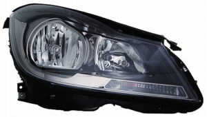 Mercedes C-Class Headlight Halogen Headlight Passenger Side Black Bezel C250/C350/C63-Amg 2012-2015 C300 2012-2014