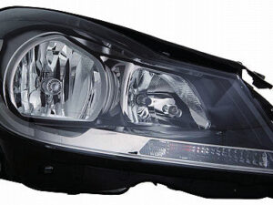 Mercedes C-Class Headlight Halogen Headlight Passenger Side Black Bezel C250/C350/C63-Amg 2012-2015 C300 2012-2014