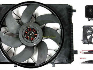 Mercedes Slk250 Dual Rad/Cnd Fan W/ Brushless Motor C Series/E Series/Glk/Slc ( Oe 204 906 68 02)