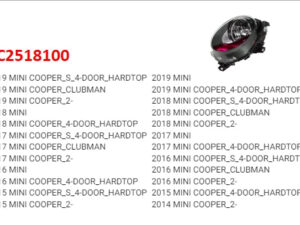 Mini Headlight Halogen Headlight Driver Side Without Logo Yellow Signal Mini 2014-2019