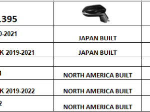 Toyota Corolla Mirror Passenger Side Power Heated/Bsd/Signal Japan/N-America Built Sedan 20-25/Hatchback 19-20 ()