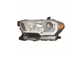 Toyota Tacoma Headlight Halogen Headlight Driver Side Black/Chrome Bezel Without Led Daytime Running Light 2016-2017