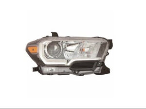 Toyota Tacoma Headlight Halogen Headlight Passenger Side Black/Chrome Bezel Without Led Daytime Running Light 2016-2017