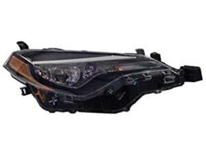 Toyota Corolla Headlight Passenger Side Bi-Led W/ Led Daytime Running Light For Ce/L/Le/Le-Eco Sedan 2017-2019