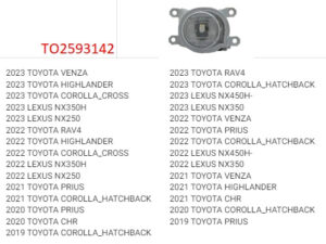 Toyota Rav4 Fog Light Passenger Side Fits Highlander Xse And Japan Built Chr And Rav4 Clck Image For Fitments