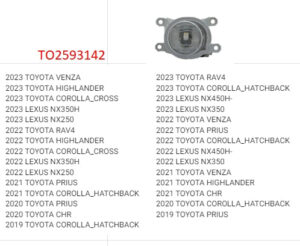 Toyota Rav4 Fog Light Passenger Side Fits Highlander Xse And Japan Built Chr And Rav4 Clck Image For Fitments