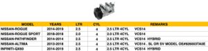 Nissan Rogue A/C Compressor Rogue/Altima/Pathfinder/Qx60 Double (4S Pn 98664)