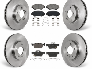 Complete Front & Rear Brake Rotor and Ceramic Pad Set – Compatible with Hyundai Elantra With Manual Parking