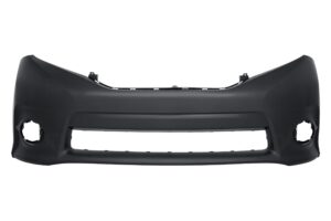 Toyota Sienna Bumper Cover Front Bumper Primed With Round Fog Holes Without Sensor For Se 2011-2017