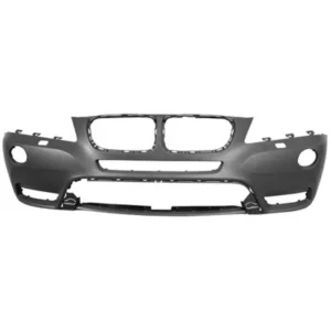 BMW X3 Bumper Front Primed With HEAD Lamp Washer Without M Package 2011-2014