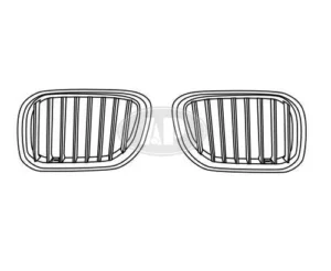 BMW X5 Grille Passenger Side Chrome/silver With titanium 2004-2006