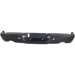 Dodge Ram 1500 Pickup Bumper Rear Assembly Black Paint-to-Match With Sensor For 1500 Model With DUAL Exhaust 2009-2010