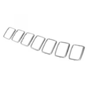 Jeep Grand Cherokee 2017-2021/Grand Cherokee WK 2022 Grille Trim Ring Set Satin Chrome 7-PC Excludes Srt/trackhawk