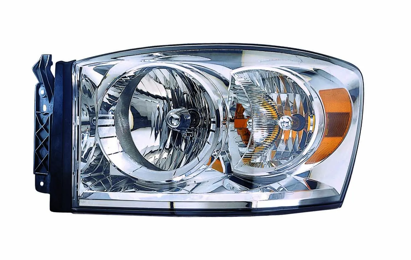 Dodge Pickup RAM MEGA CAB 2007-2009/Pickup RAM1500 2007-2008 Head Lamp Driver Side Without Lower Amber High Quality