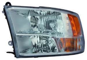 Ram PICKUP-RAM-2500/PICKUP-RAM-3500 Head Lamp Driver Side Chrome Halogen Without Drl Without Projector TYPE/Fits All Models 2ND Design With Dual Rear Wheel Reflector High Quality 2013-2018