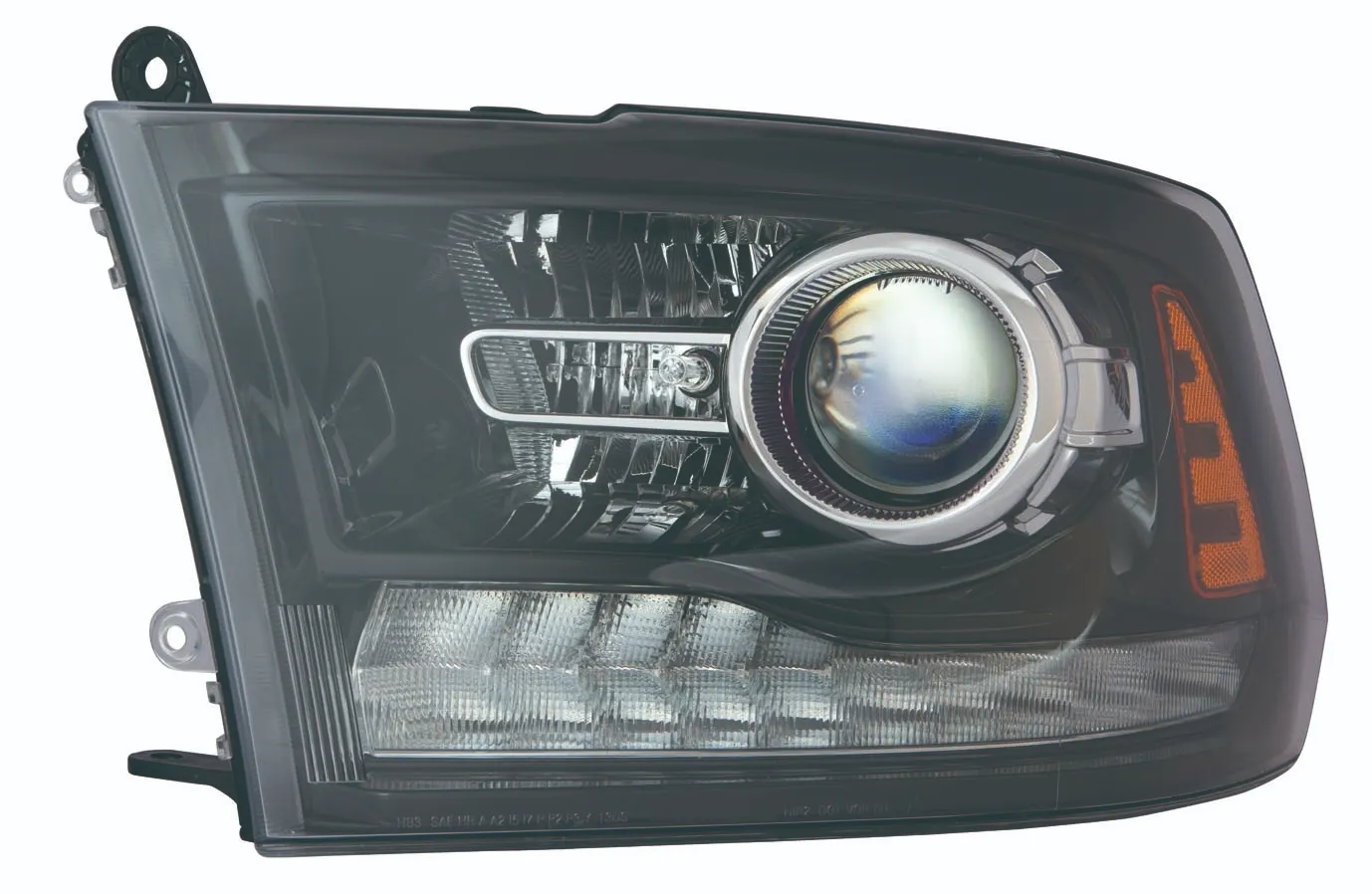 Ram PICKUP-RAM-3500 Head Lamp Driver Side Halogen Projector Black Bezel High Quality 2013-2015