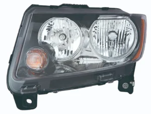 Jeep Compass MK Head Lamp Driver Side Halogen Black Bezel CAPA Certified 2013-2017