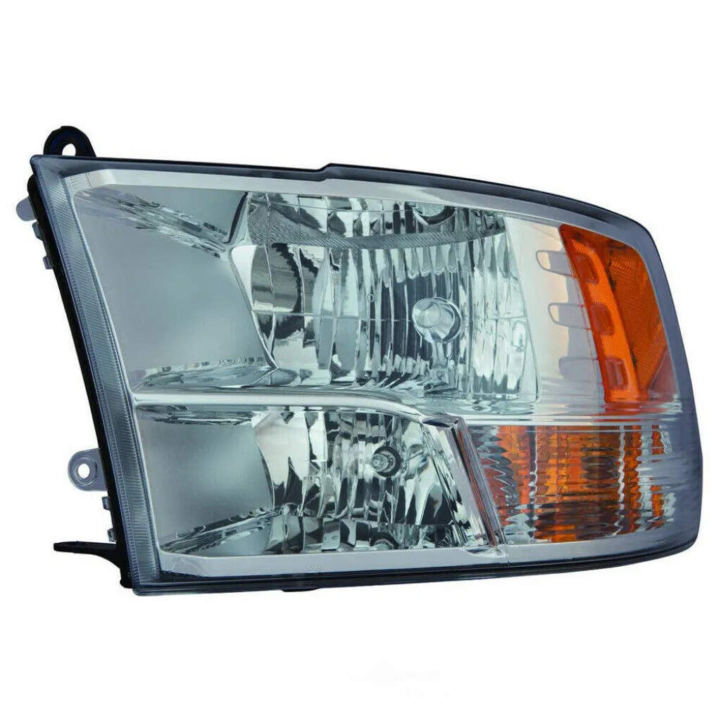 Ram PICKUP-RAM-2500/PICKUP-RAM-3500 Head Lamp Driver Side Chrome Halogen Without Projector TYPE Excludes Dually Models 1ST Design Without Extra Reflector CAPA Certified 2013-2018
