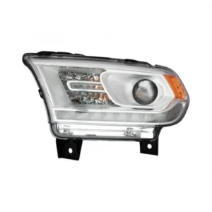 Dodge Durango Head Lamp Driver Side Halogen Chrome Bezel With LED Drl Without Logo 2016-2020