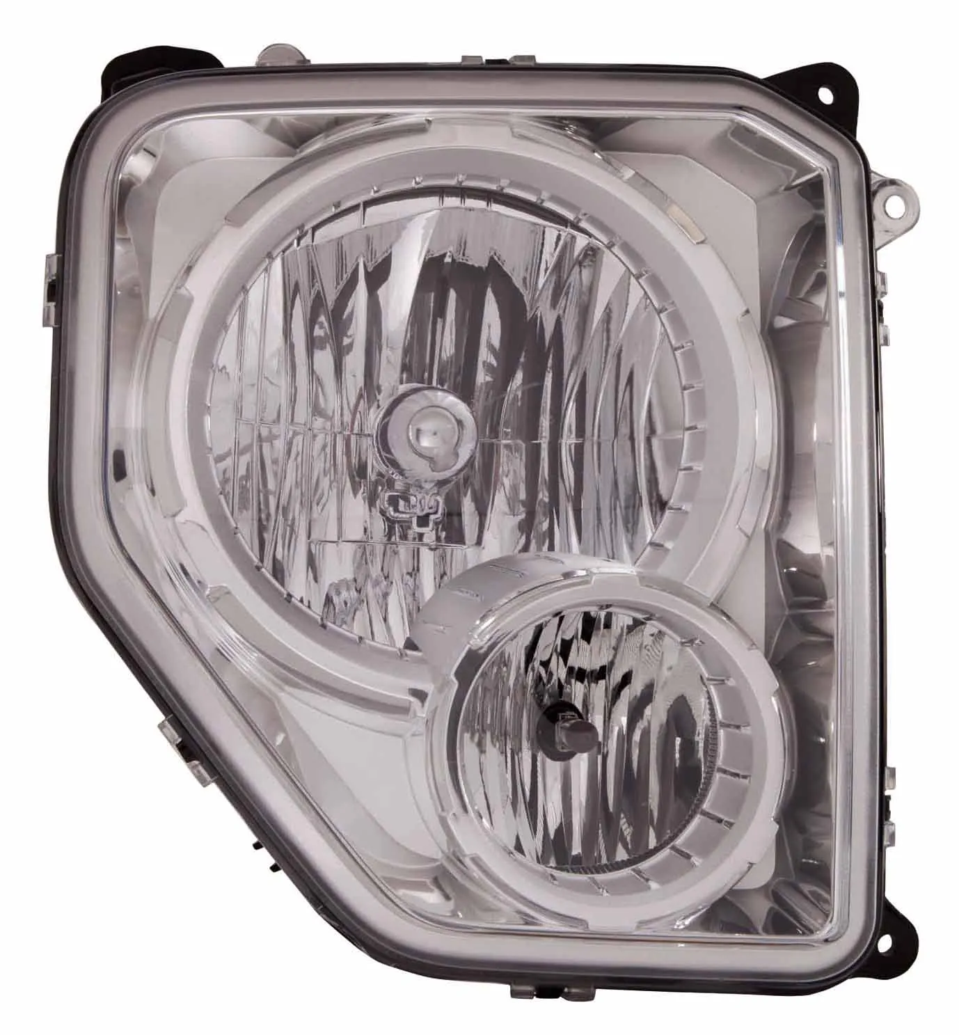 Jeep Liberty Head Lamp Passenger Side Chrome Bezel With FOG Lamp Round Bulb Shield High Quality 2008-2012
