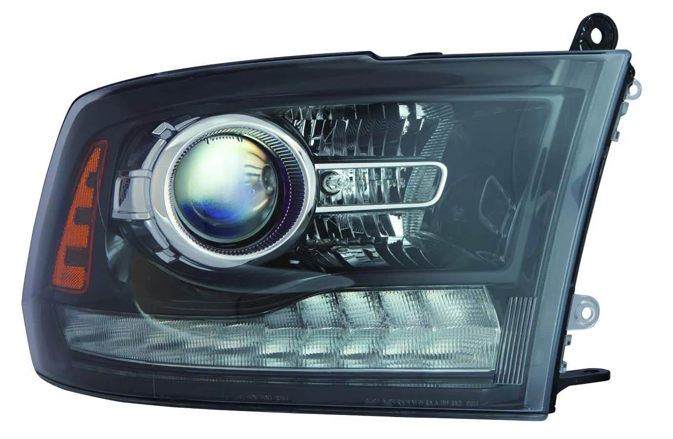 Ram PICKUP-RAM-3500 Head Lamp Passenger Side Halogen Projector Black Bezel High Quality 2014-2015