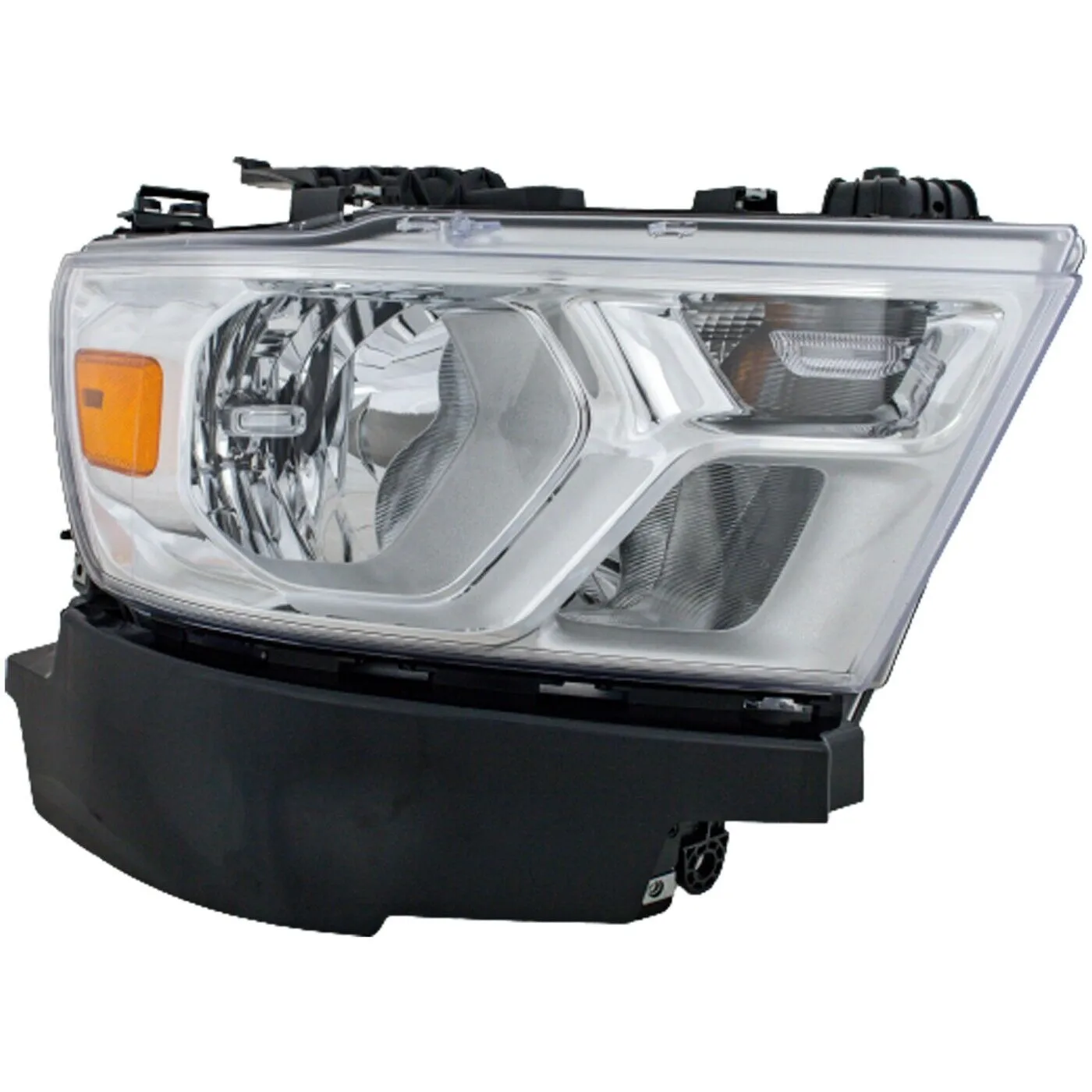 Ram PICKUP-RAM-1500 Head Lamp Passenger Side Halogen With chrome Trim Without Logo 2019-2024