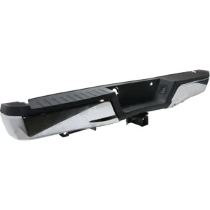 Ford Pickup F150 2015-2020/Pickup F150 Police Responder 2018-2020 Bumper Rear Assembly Chrome With black Pad With MAX Tow Hitch Without Sensor