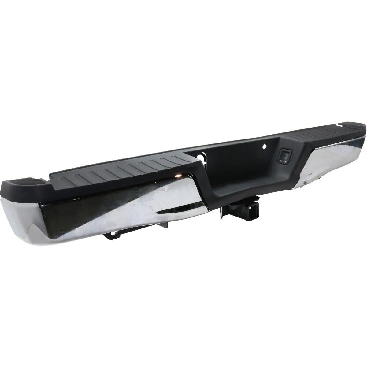 Ford Pickup F150 2015-2020/Pickup F150 Police Responder 2018-2020 Bumper Rear Assembly Chrome With black Pad With MAX Tow Hitch Without Sensor