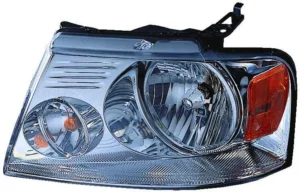 Ford Pickup Lightduty Head Lamp Driver Side With chrome Trim CAPA Certified 2004-2008