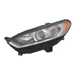 Ford Fusion/Fusion Energi/Fusion Hybrid Head Lamp Driver Side Halogen Chrome Bezel/Black Trim 2013-2016