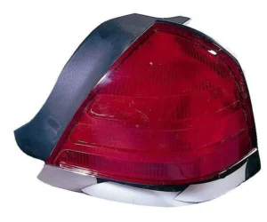 Ford Crown Victoria Tail Lamp Passenger Side (chrome MOULDING-2 Bulb-red) High Quality 1999-2002