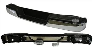 Chevrolet VAN Chevy Express/GMC VAN Savana Bumper Rear Assembly Chrome Without Sensor With black Pads 03-25 With Brackets/End CAPS/Fits 18-25 Without Blind Spot 1996-2025