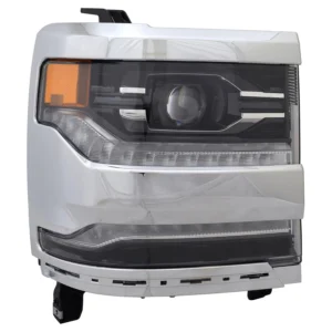 Chevy Silverado Pickup 1500 Head Lamp Passenger Side LED Chrome Bezel 2016-2018