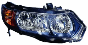 Honda Civic Coupe Head Lamp Passenger Side Black Housing High Quality 2006-2008
