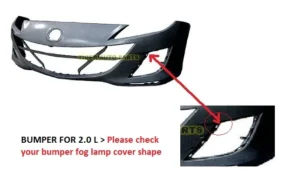 Mazda 3 Bumper Front 2.0L Primed With bumper Overlap LH/RH Insert 2010-2011