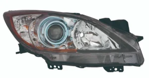 Mazda 3 Head Lamp Passenger Side Halogen (6 Speed With BLUE Projector Bezel) CAPA Certified 2012-2013