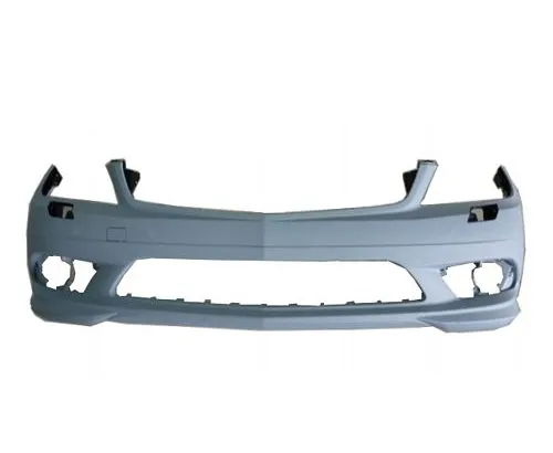 Mercedes C230 Bumper Front Primed With washer/amg Without Chrome/led Slots/park Holes 2008-2009