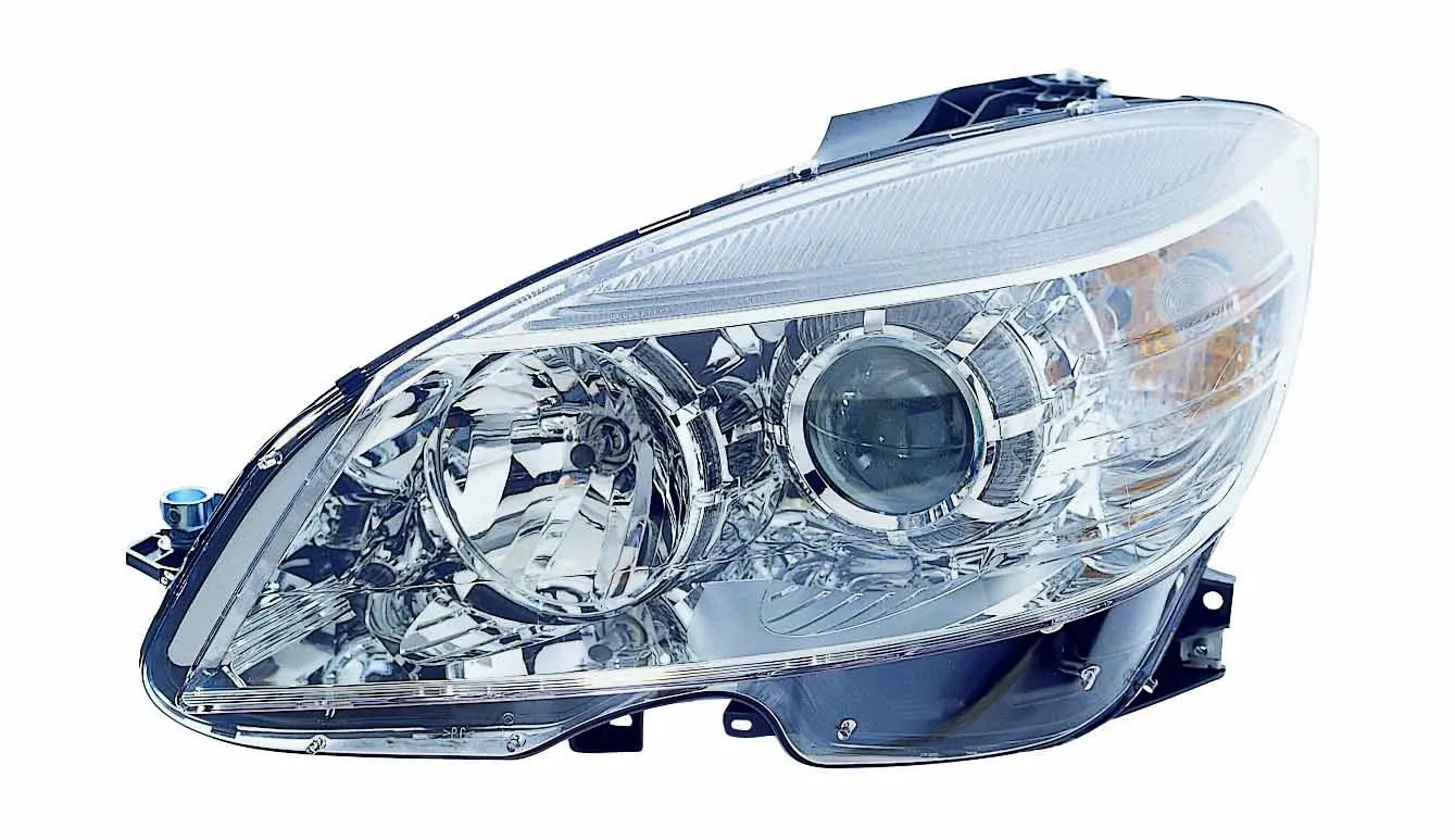 Mercedes C230 Head Lamp Driver Side With chrome Ring From 09/02/2007 High Quality 2008-2009