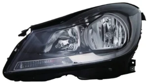 Mercedes C250/C300/C350/C63 AMG Head Lamp Driver Side Halogen Black Housing Coupe Without Cornering Lamp CAPA Certified 2012-2015