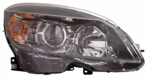 Mercedes C230 2008-2009/C300 2008-2011/C350 2008-2011 Head Lamp Passenger Side Halogen Black Housing High Quality
