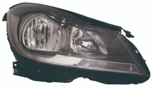 Mercedes C250/C300/C350/C63 AMG Head Lamp Passenger Side Halogen Black Housing Coupe Without Cornering Lamp High Quality 2012-2015